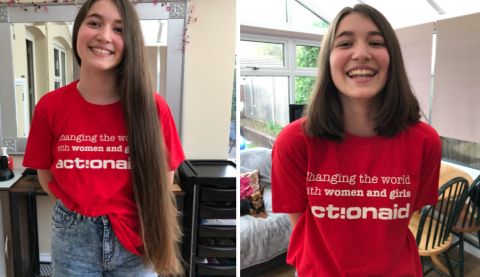 Wallace braved a big haircut to raise money for ActionAid.