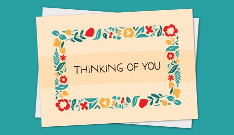 Send well wishes with our 'Thinking of you' greetings card.