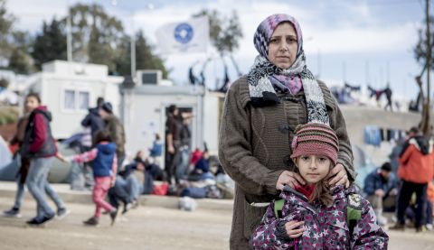 Rasal and her mum arrive in Moria camp in Lesvos, Greece