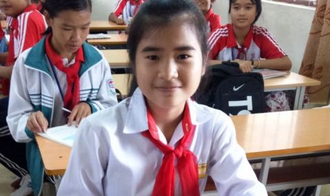 Children like Hai from Vietnam love to write letters back and share stories with their sponsor.