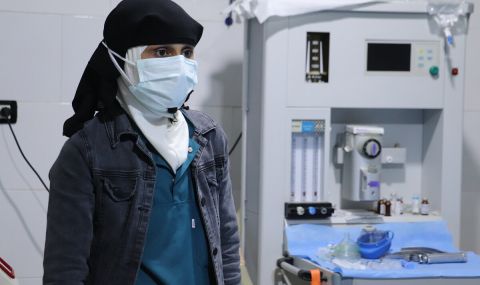Khadija, 35, has been practicing as an assistant surgeon for 15 years. She returned to the region after the earthquake to work in the ActionAid funded hospital