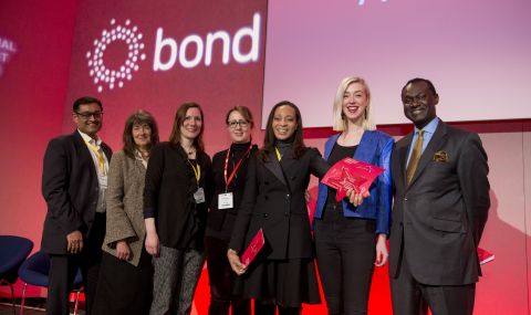 ActionAid UK staff and board members collect the Bond Governance award.