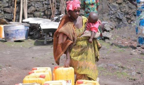 ActionAid distributes essentials and hygiene kits to women in Nyiragongo territory, in the Democratic Republic of Congo