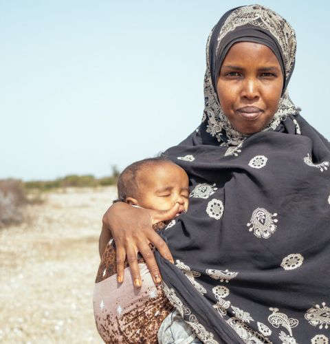 Nimco, 21, at her home in Satiile, Somaliland is suffering from the long drought in East Africa.