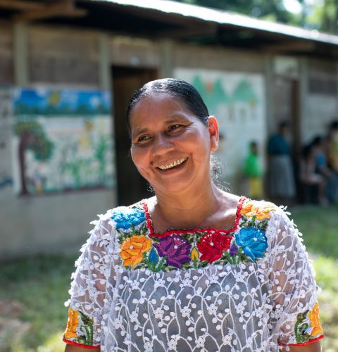 Matilde, a local midwife at their local clinic in Guatemala.