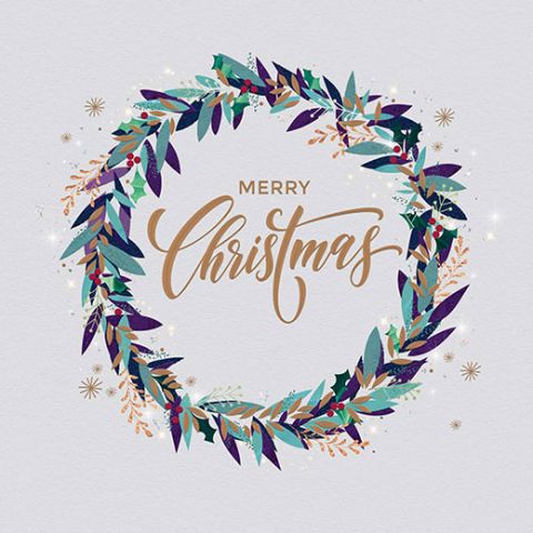 Stylised wreath charity christmas card