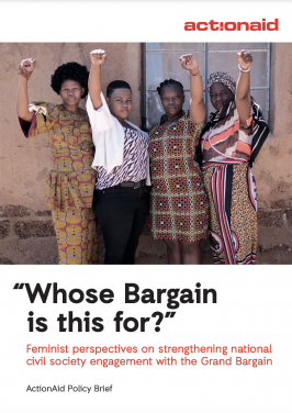 Feminist perspectives on strengthening national civil society engagement with the Grand Bargain PUBLICATION COVER